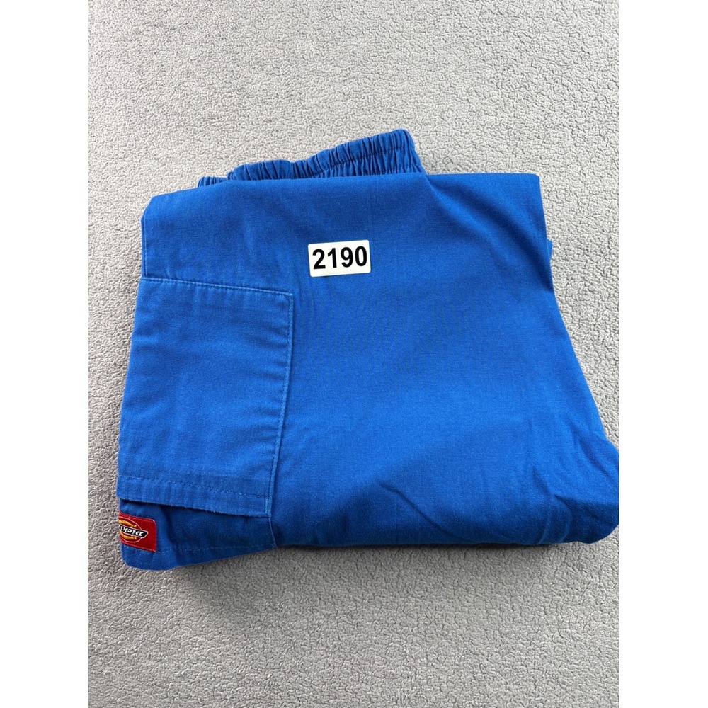 Dickies Royal Blue Cargo Scrub Pants Elastic Waist Straight Leg 86106 Small S - Picture 12 of 12